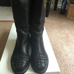 Latitude Femme Black Leather Studded Boots Size 9